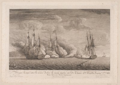 ブリッグのローゲンがサンクトペテルブルクで攻撃される。 トーマス、1801 年 3 月 3 日 作： Frans Martin Dodt