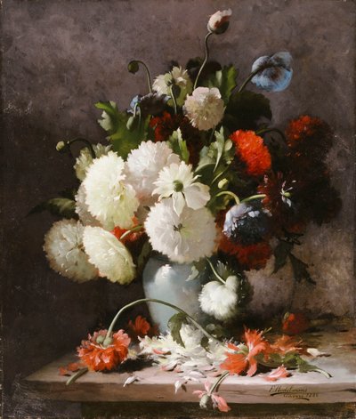 石の棚の牡丹 作： Frans Mortelmans