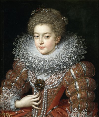 フランスのエリザベート王妃の肖像1602-1644、スペインの王妃配偶者 作： Frans Pourbus the Younger