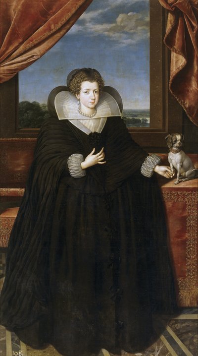 フランスのエリザベート王妃の肖像1602-1644、スペインの王妃配偶者 作： Frans Pourbus the Younger