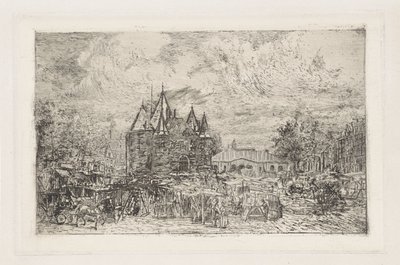 ニューマルクト、アムステルダムの眺め 作： Frans Schikkinger