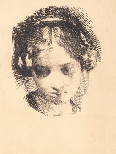 正面から見た少女の頭 作： Frans Schwartz