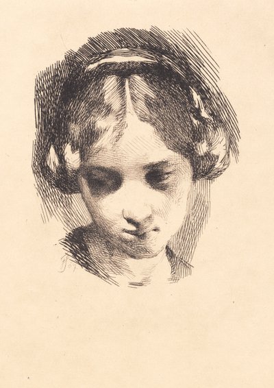 正面から見た少女の頭 作： Frans Schwartz