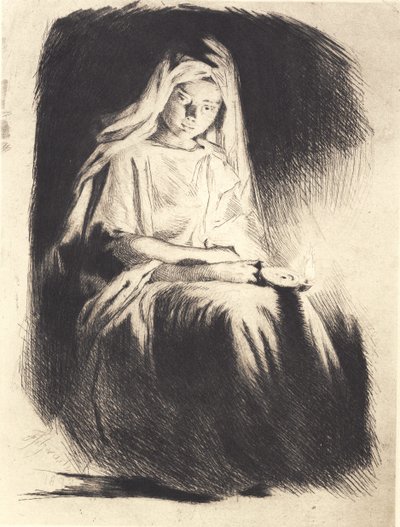 ランプを持つ女性 作： Frans Schwartz