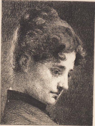 右向きの若い女の子の横顔の頭 作： Frans Schwartz
