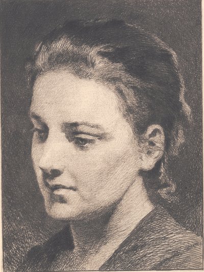 アイロンをかけた髪の若い女の子、半分横顔 作： Frans Schwartz