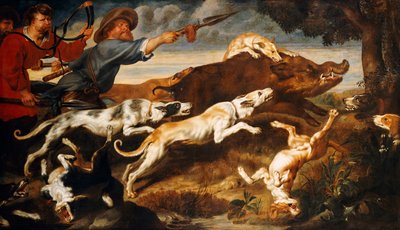 イノシシ狩り 作： Frans Snyders or Snijders