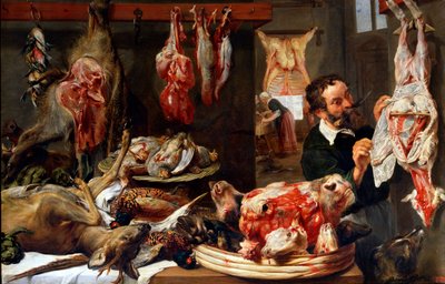 肉屋、1630年代。 作： Frans Snyders or Snijders