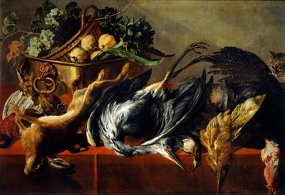黒檀の胸のある静物、17世紀 作： Frans Snyders or Snijders
