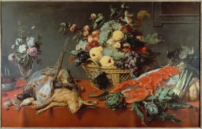 フルーツバスケットのある静物 作： Frans Snyders or Snijders