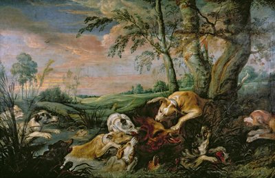 イノシシ狩り 作： Frans Snyders or Snijders