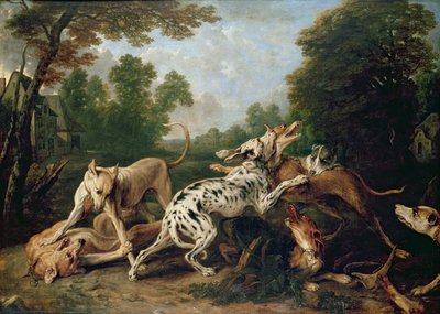 森のクリアで戦う犬 作： Frans Snyders or Snijders