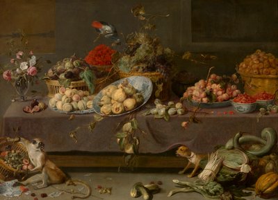 花と果実（キャンバスに油彩） 作： Frans Snyders or Snijders