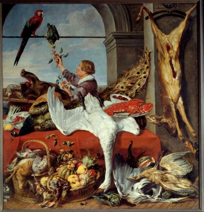 オフィスの内部 狩猟の静物図 フランツ・スナイダーズ（1579-1657）の絵画 17世紀 日。2,26x2,36 m Caen, Musee des Beaux Arts 作： Frans Snyders or Snijders