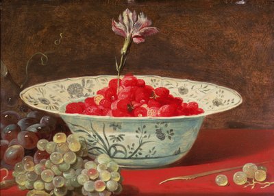 カーネーションとイチゴ 作： Frans Snyders or Snijders