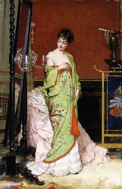 緑の着物、1876 作： Frans Verhas
