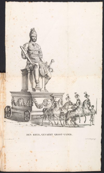 1825年、聖ロンバウトの行列の巨人の祖父 デン・リユース、おじいさんと呼ばれる（オブジェクトのタイトル） 作： Frans Vervloet