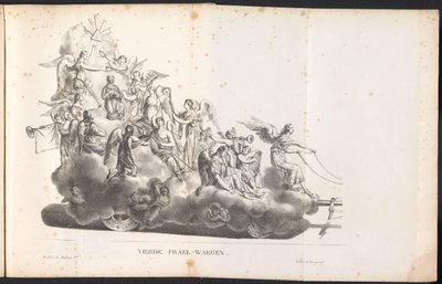 1825 年、聖ロンバウトの行列の 4 番目のフロート 4 番目の Prael-waegen (オブジェクトのタイトル) 作： Frans Vervloet