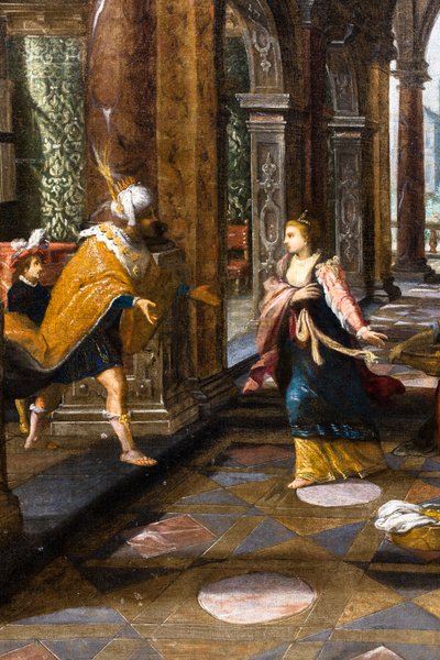 シバの女王を宮殿に迎えるソロモン 作： Frans & Vries Paul V. de (1567 1630) Francken