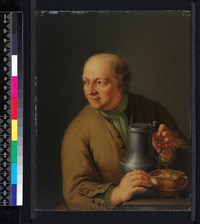 タンカードを持つ男、1739 作： Frans van Mieris