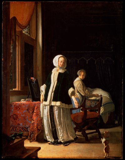 若い女性の朝、c1660 作： Frans van Mieris