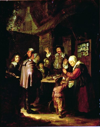 The Charlatan（木に油彩 作： Frans van Mieris