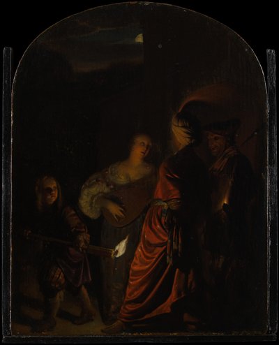 セレナーデ、カリフォルニア。 1678-80。 作： Frans van Mieris
