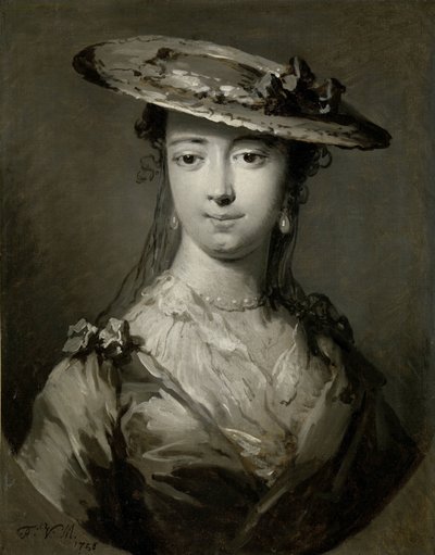 若い女性の頭 若い女性の頭 作： Frans van der Mijn (signed by artist)
