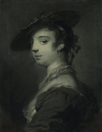 若い女性の肖像、胸像（油彩・キャンバス） 作： Frans van der Mijn