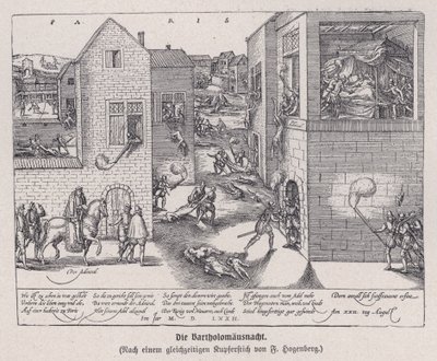 フランス・パリ、聖バルトロメオの日の大虐殺 作： Franz (after) Hogenberg
