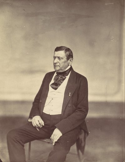 [白いベストとダーク コートを着た座っている男性]、1850 年代から 60 年代。 作： Franz Antoine
