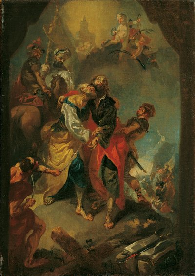 殉教前の使徒ペテロとパウロに別れを告げる 作： Franz Anton Maulbertsch
