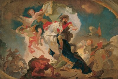 クラヴィゴの戦いでのサラセン人に対するコンポステラの聖ヤコブの勝利 作： Franz Anton Maulbertsch