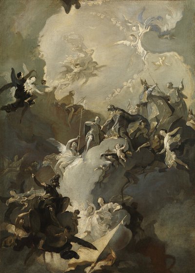 王立ハンガリー聖人の栄光、ca。 1772-73。 作： Franz Anton Maulbertsch