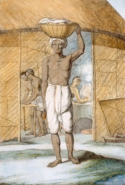パン屋、「ヒンズー教徒、またはその方法、衣装、儀式の説明」、c.1808-12（カラーエッチング） 作： Franz Balthazar Solvyns