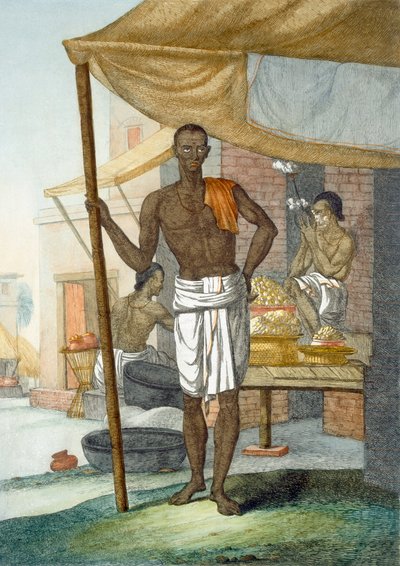 店主：「ヒンズー教徒、またはその作法、衣装、儀式の説明」の製菓、c.1808-12（カラーエッチング） 作： Franz Balthazar Solvyns