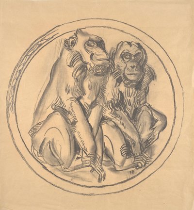 シェーンブルン動物園のサル舎のレリーフ案 作： Franz Barwig d. Ä.