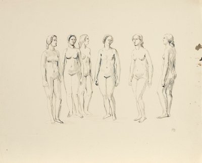 6人の女性のヌード 作： Franz Barwig d. Ä.