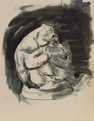 座っているマレーシアのクマ 作： Franz Barwig d. Ä.
