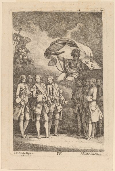 ローマへの到来: pl. 4 作： Franz Edmund Weirotter after Étienne de Lavallée Poussin