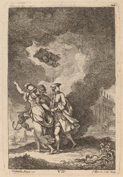 ローマへの到来: pl. 7 作： Franz Edmund Weirotter after Étienne de Lavallée Poussin