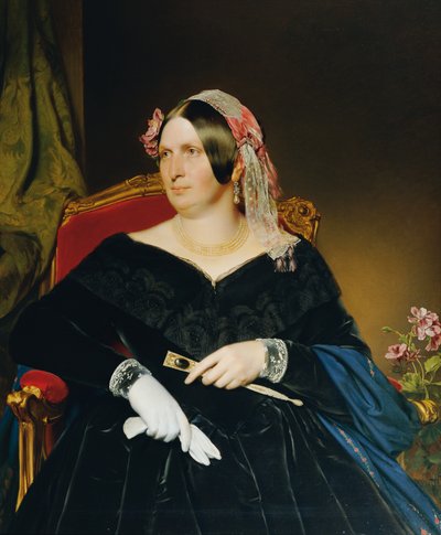 肘掛け椅子の女性 作： Franz Eybl