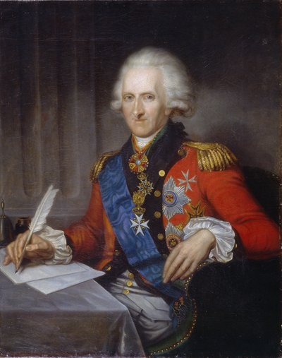 政治家で改革者のジェイコブ・シーヴァース伯爵 (1731-1808) の肖像 (政治家で改革者のジェイコブ・シーヴァース伯爵の肖像)。 ゲルハルト・フォン・クーゲルゲン (1731-1820) の絵画、キャンバスに油彩。 18世紀後半のドイツ美術、古典主義。 州 ロシア 作： Franz Gerhard von Kugelgen