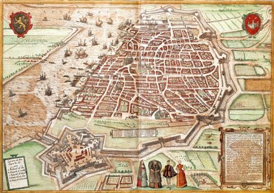 アントワープの地図（彫刻 作： Franz Hogenberg