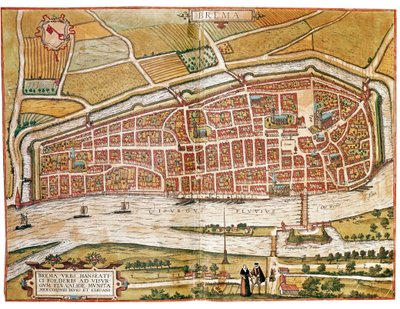 ブレーメンの地図（彫刻 作： Franz Hogenberg
