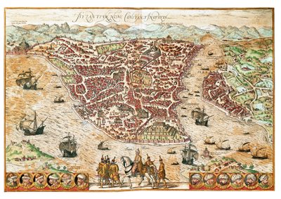 ビザンスの地図（彫刻 作： Franz Hogenberg
