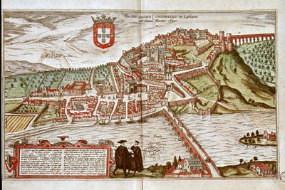 コインブラの地図（彫刻 作： Franz Hogenberg