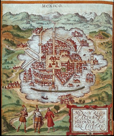 メキシコの地図（彫刻 作： Franz Hogenberg