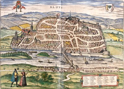 フランス、ブロワ（ブロイス）の平面図（エッチング 作： Franz Hogenberg