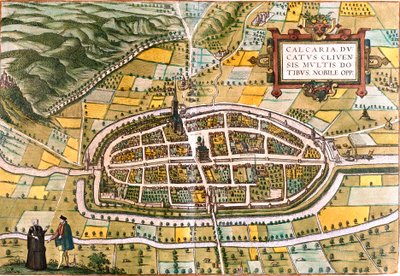 ドイツ、カルカルの平面図（銅版画 作： Franz Hogenberg